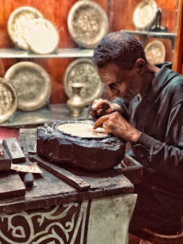 Man Making Decorative Plates